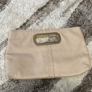 The Limited light tan clutch with gold accent new with tag